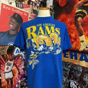 Vintage‎ 90s Los Angeles Rams Nutmeg NFL Tee Jack Davis Rare Football Sz Large
